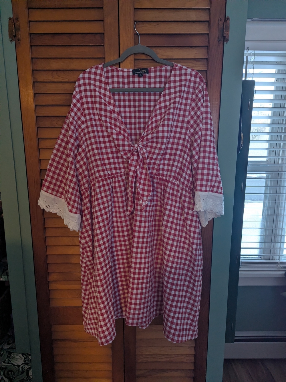 Suzanne Betro Red and White Gingham Dress